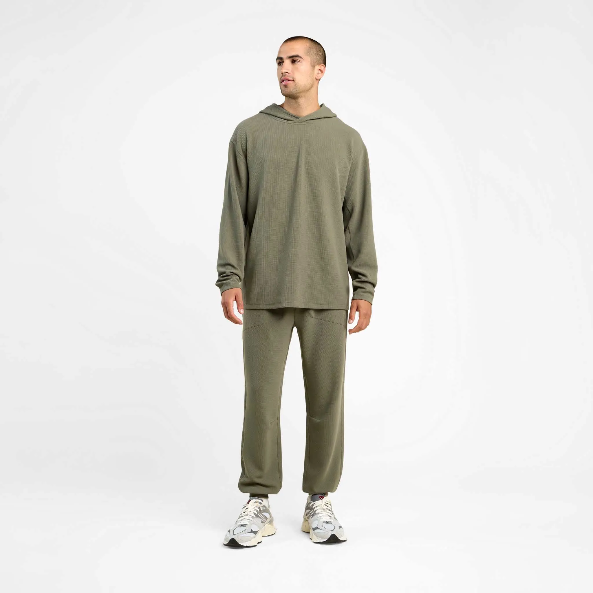 Men's Performance Waffle Hoodie | Olive