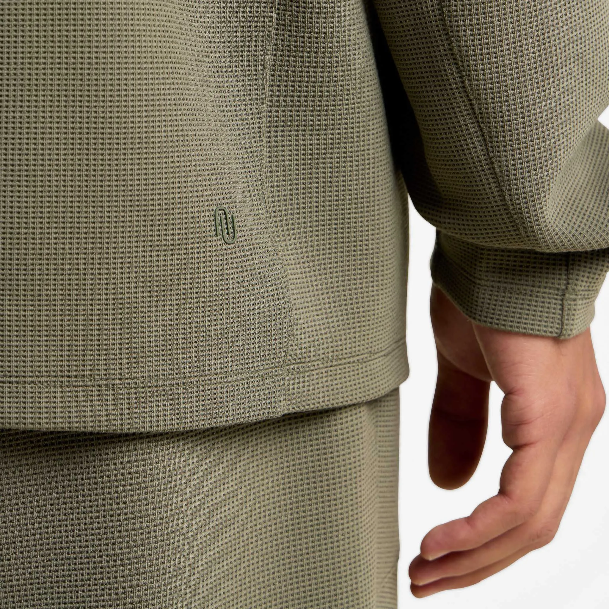 Men's Performance Waffle Hoodie | Olive