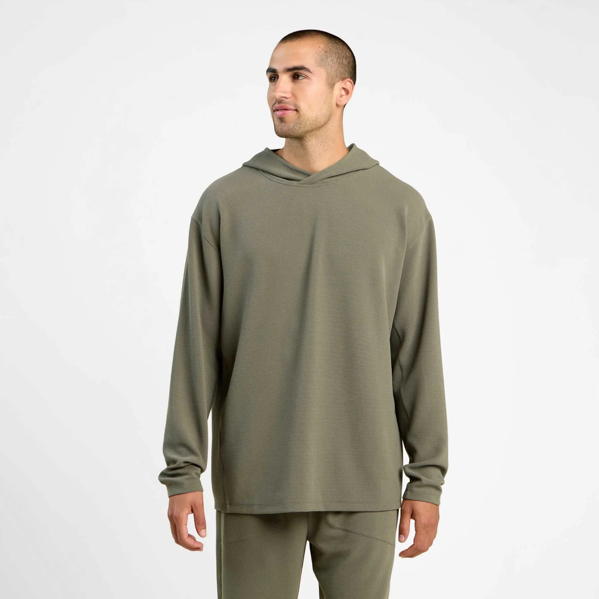 Men's Performance Waffle Hoodie | Olive