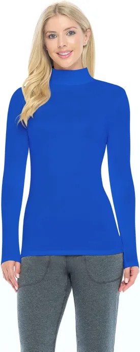 Natural Uniforms Women's Long Sleeve Mock Turtle-Neck T-Shirt Under Scrub