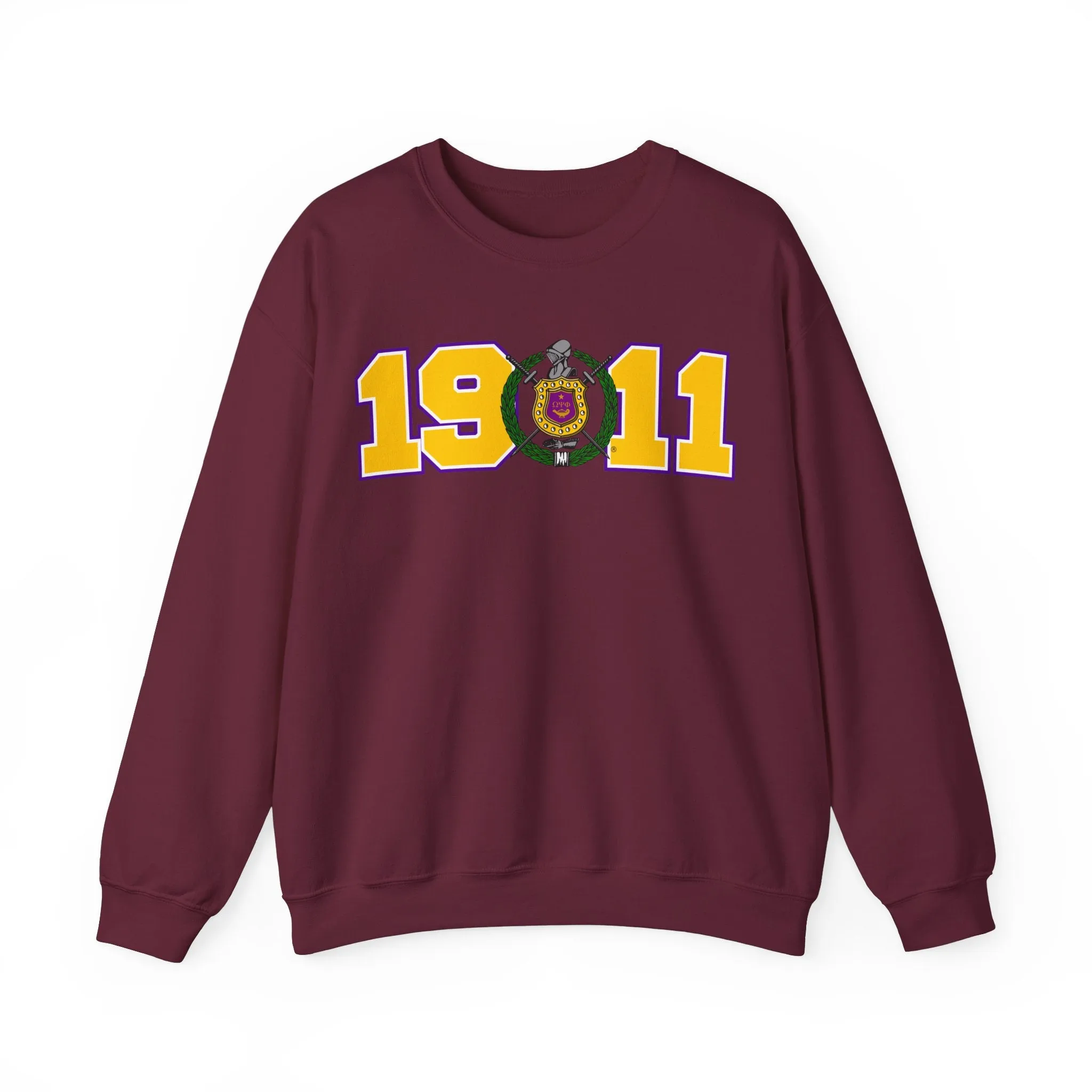 Omega Psi Phi Year Crest Crew Sweatshirts