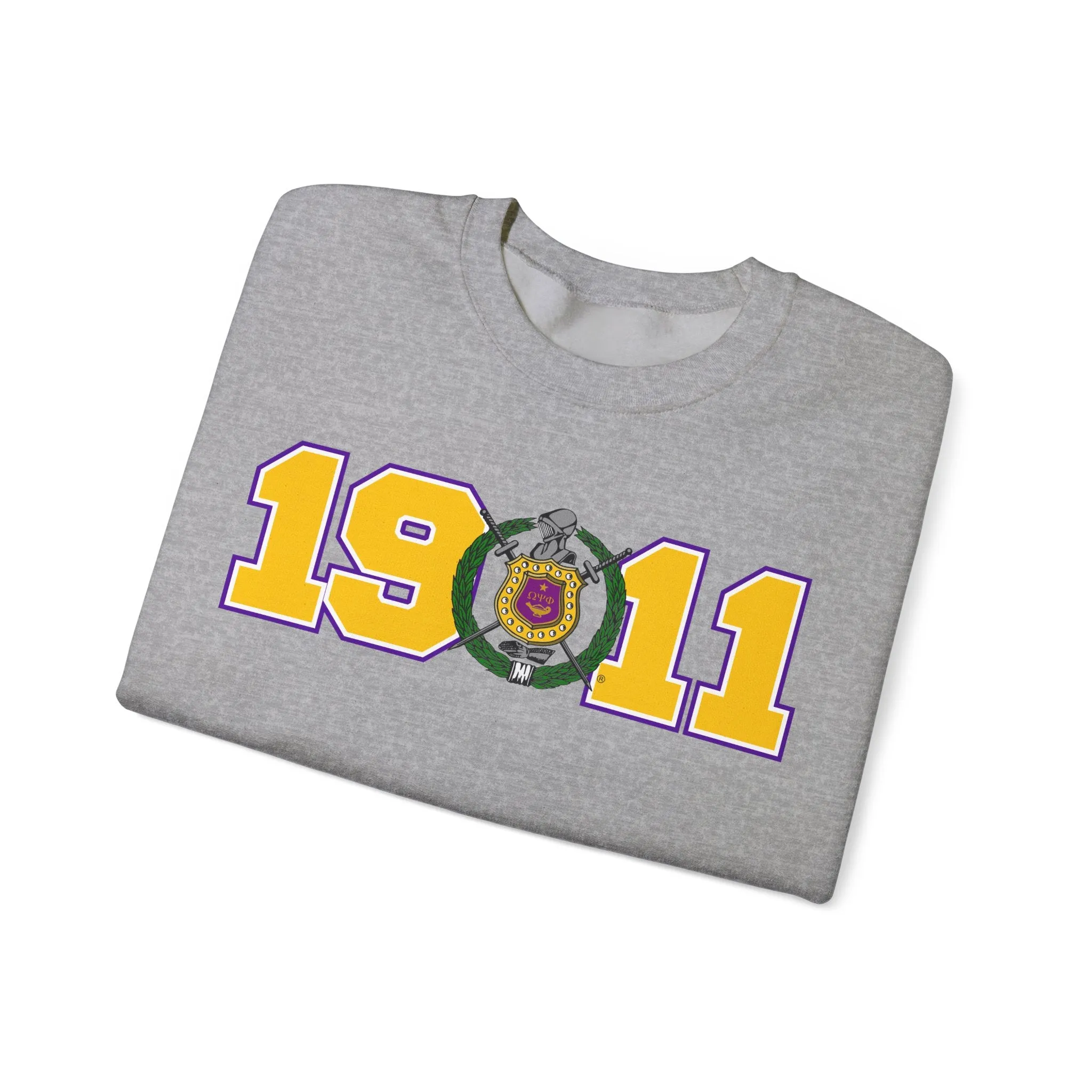 Omega Psi Phi Year Crest Crew Sweatshirts