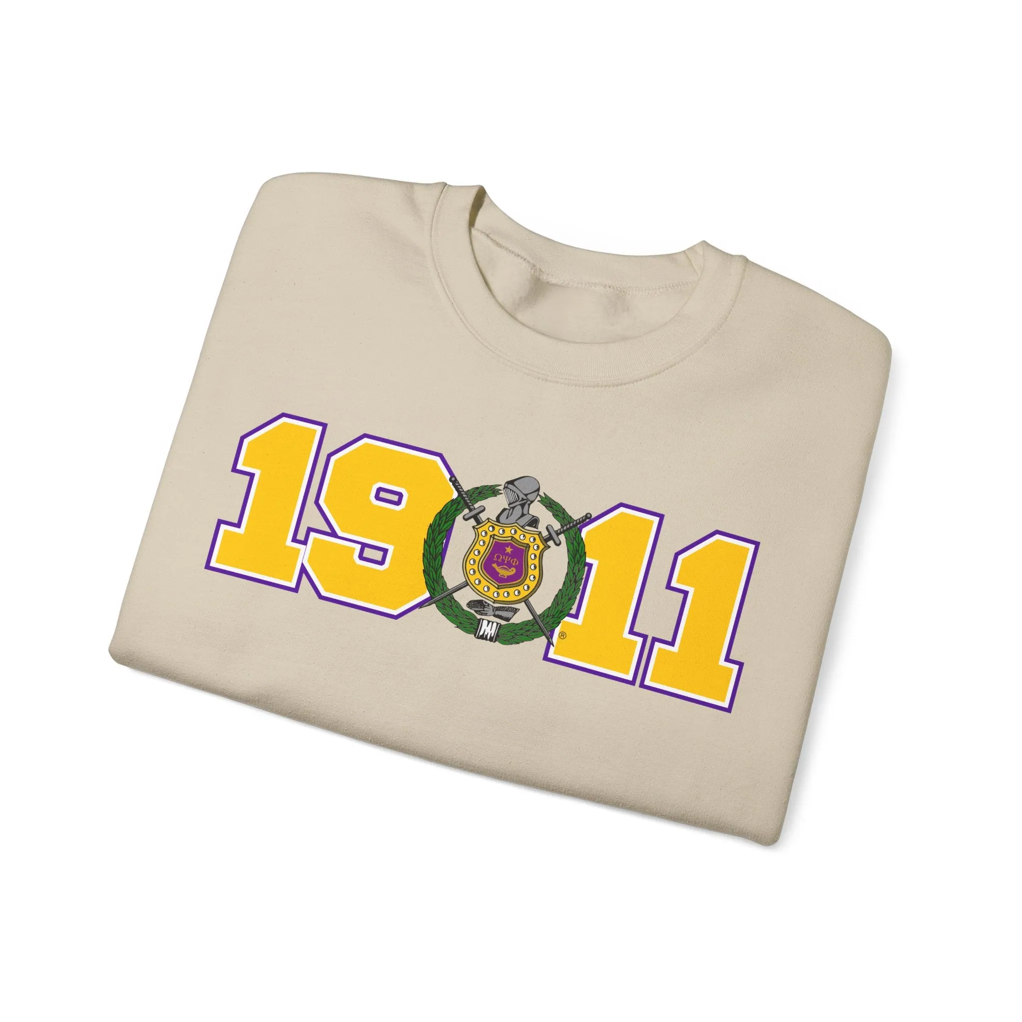 Omega Psi Phi Year Crest Crew Sweatshirts