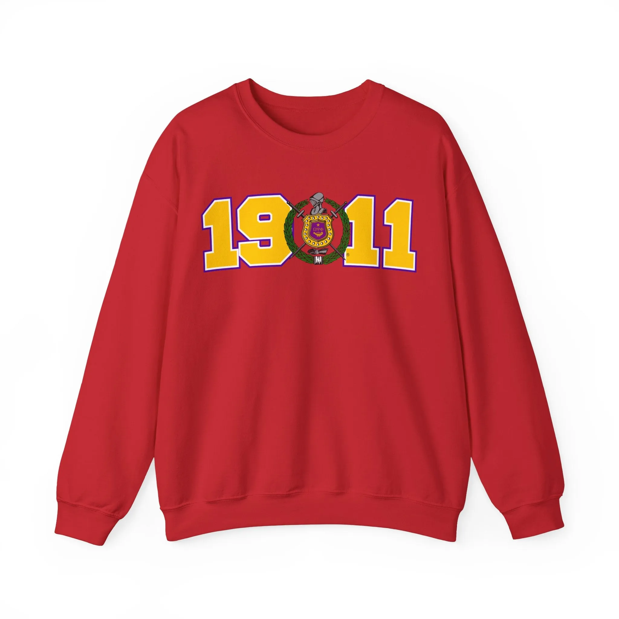 Omega Psi Phi Year Crest Crew Sweatshirts