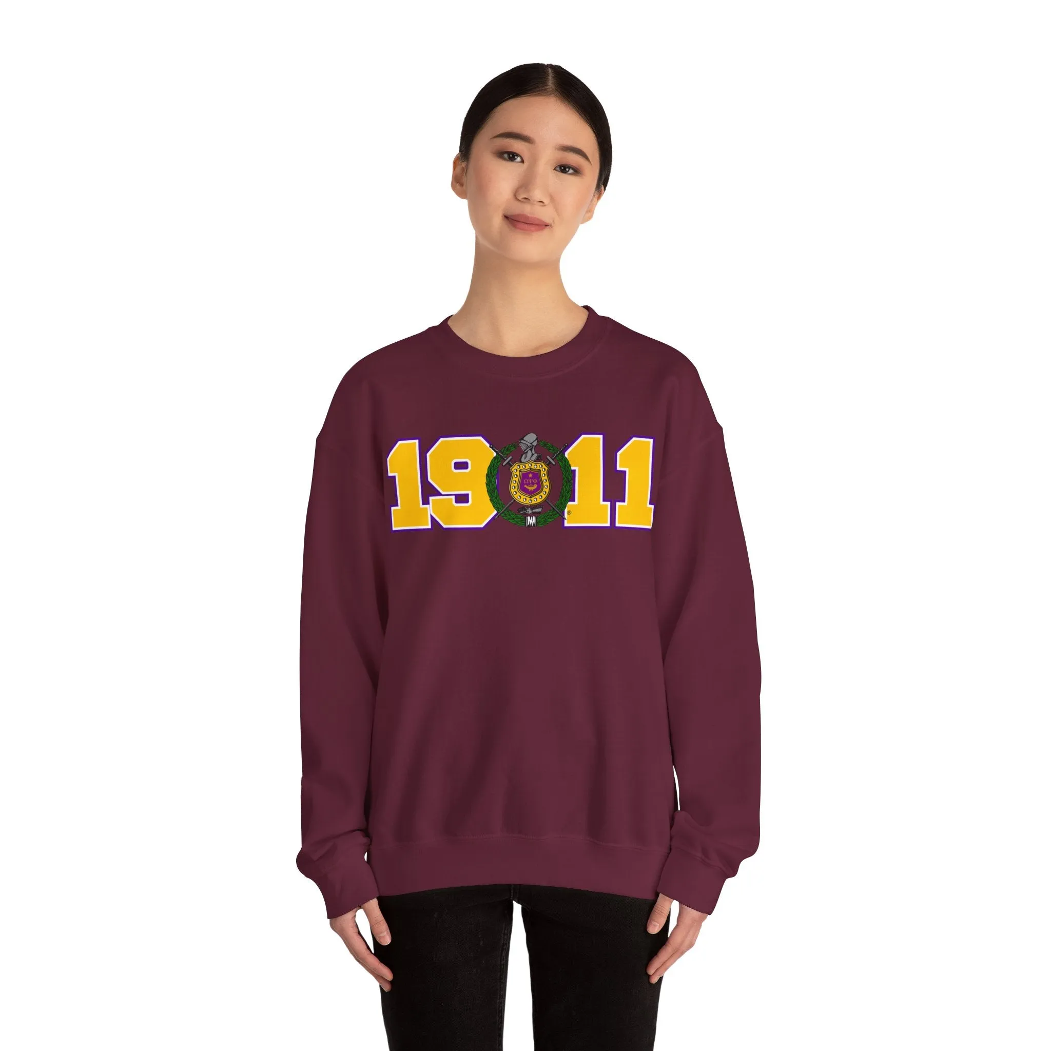 Omega Psi Phi Year Crest Crew Sweatshirts