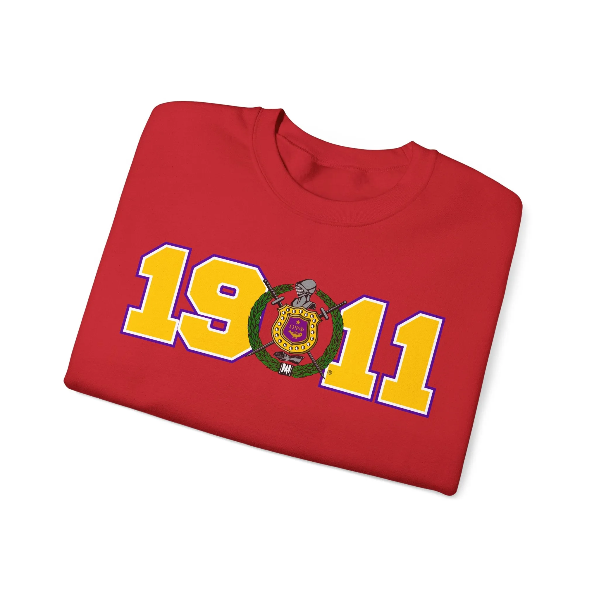 Omega Psi Phi Year Crest Crew Sweatshirts