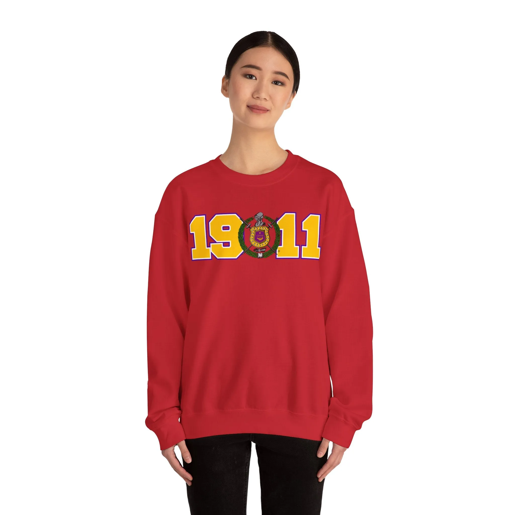 Omega Psi Phi Year Crest Crew Sweatshirts