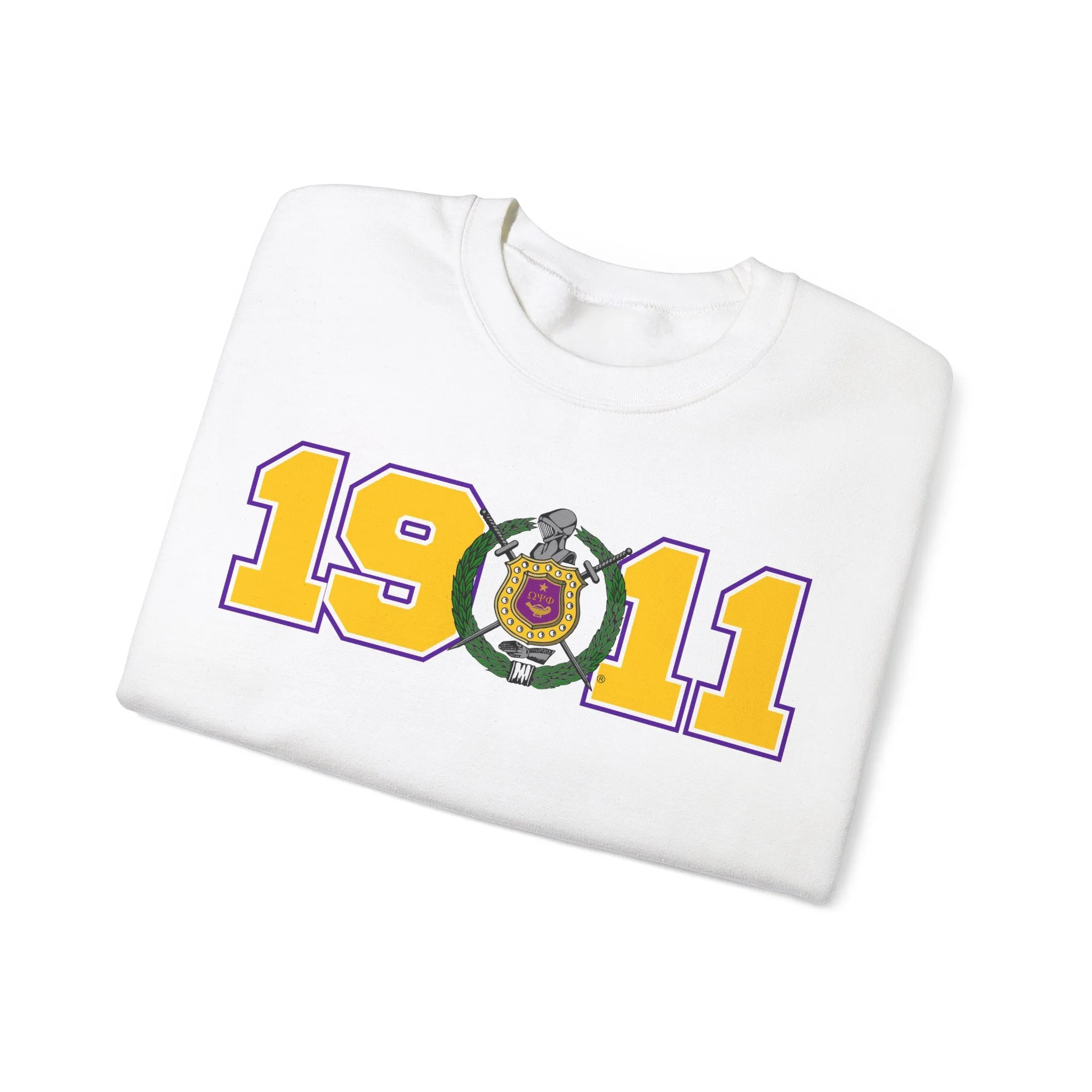 Omega Psi Phi Year Crest Crew Sweatshirts