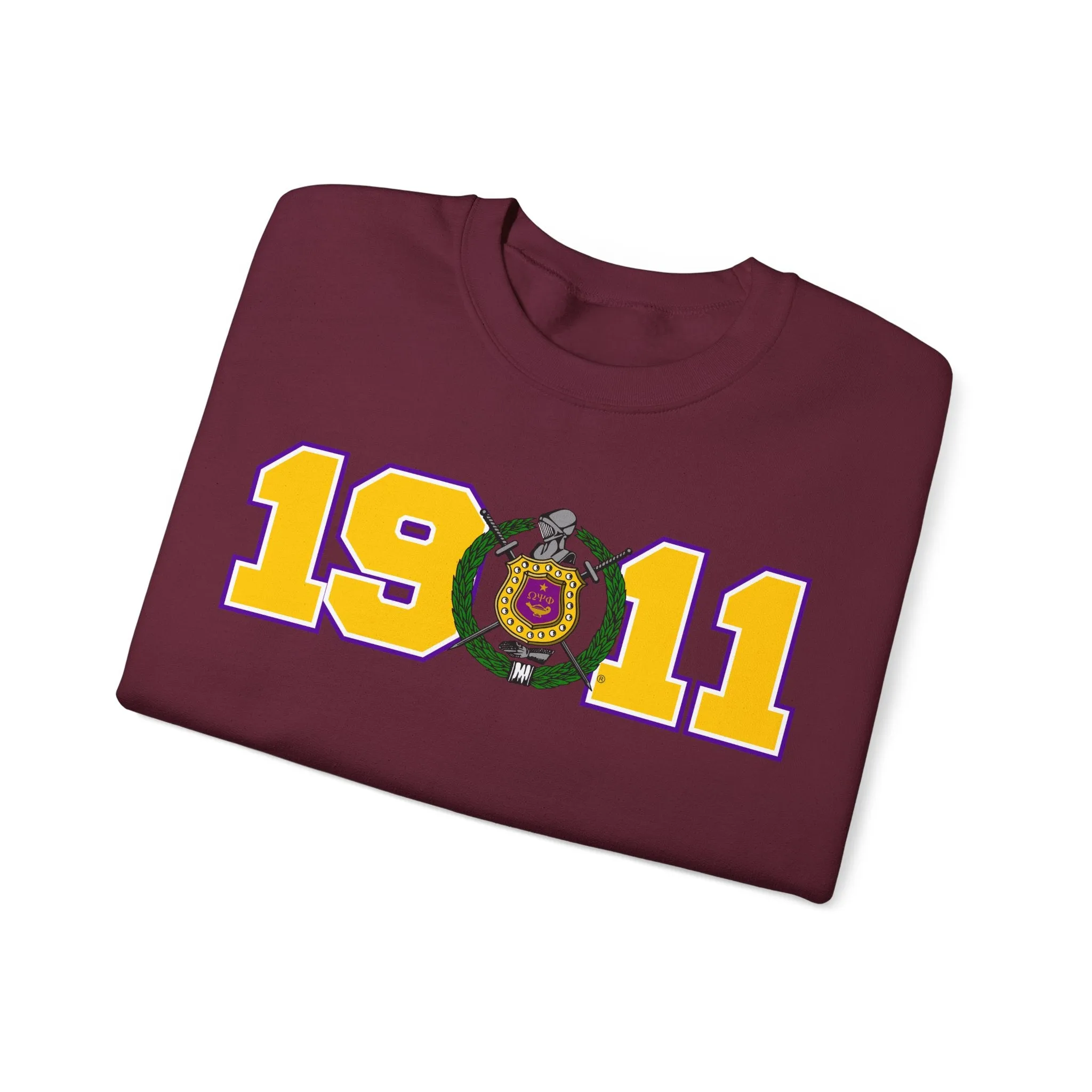 Omega Psi Phi Year Crest Crew Sweatshirts