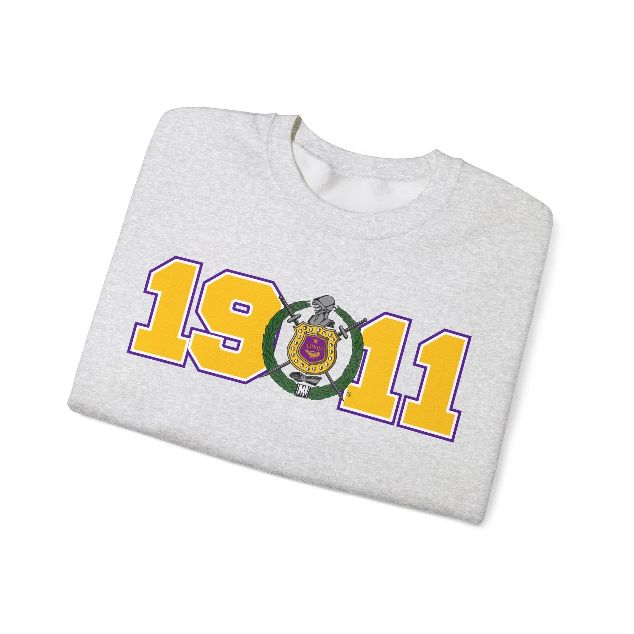 Omega Psi Phi Year Crest Crew Sweatshirts