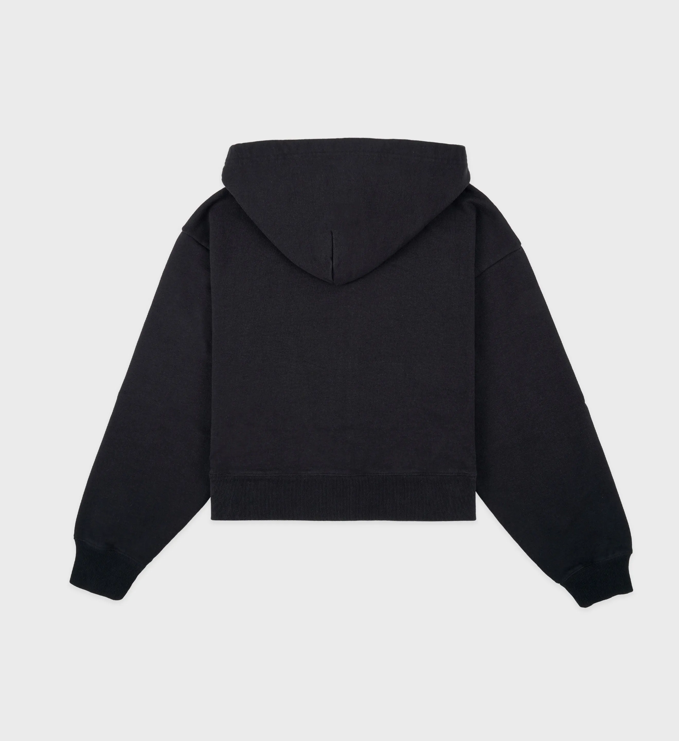 Paris Country Club Cropped Zip Hoodie - Black/White
