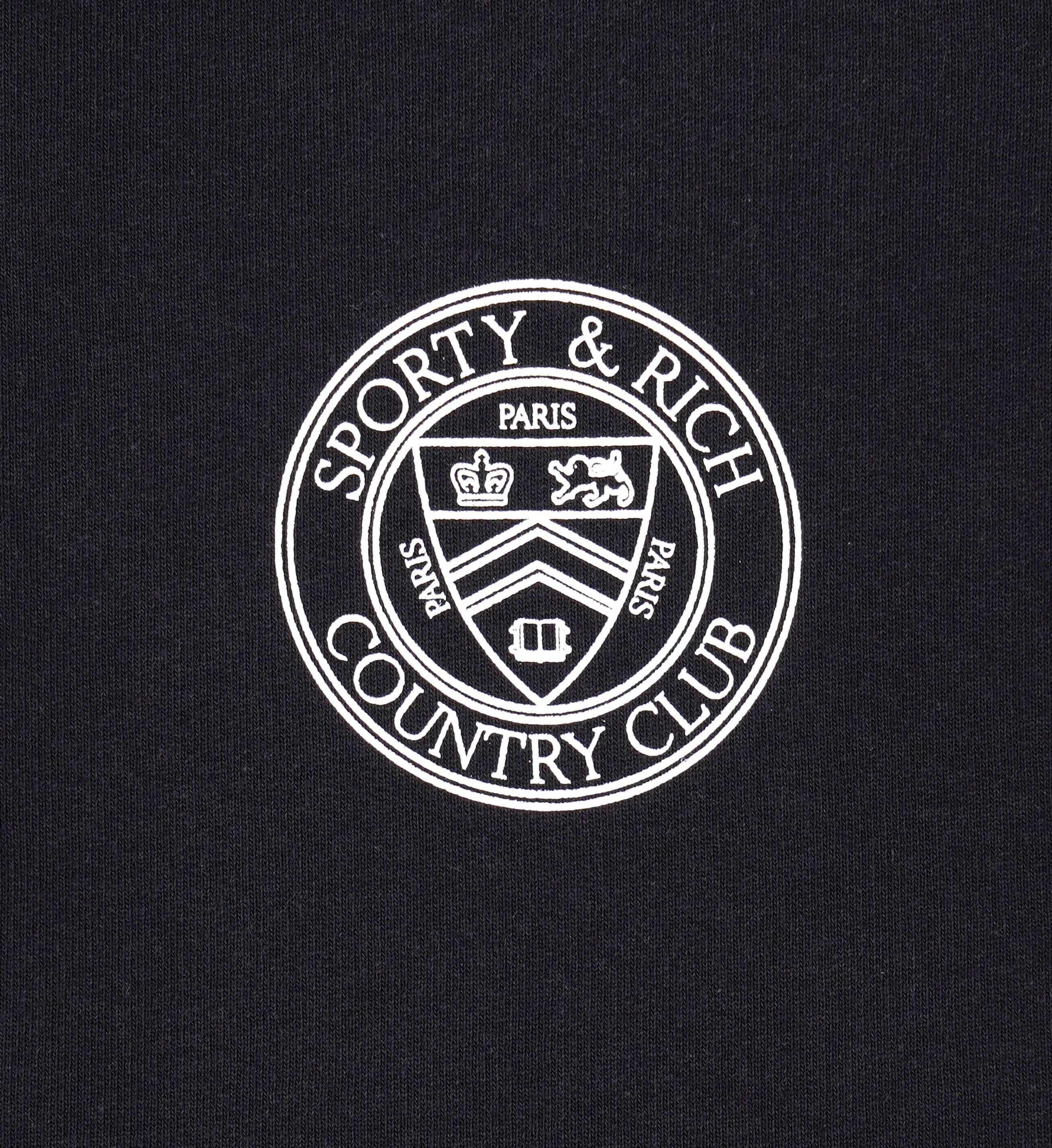 Paris Country Club Cropped Zip Hoodie - Black/White