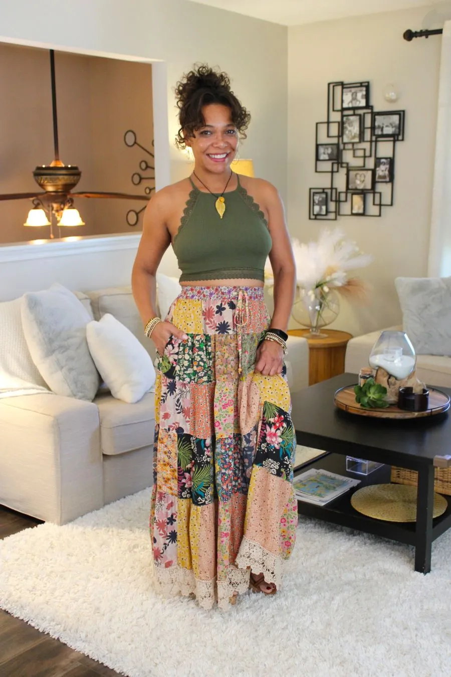Patchwork My Heart Maxi Skirt