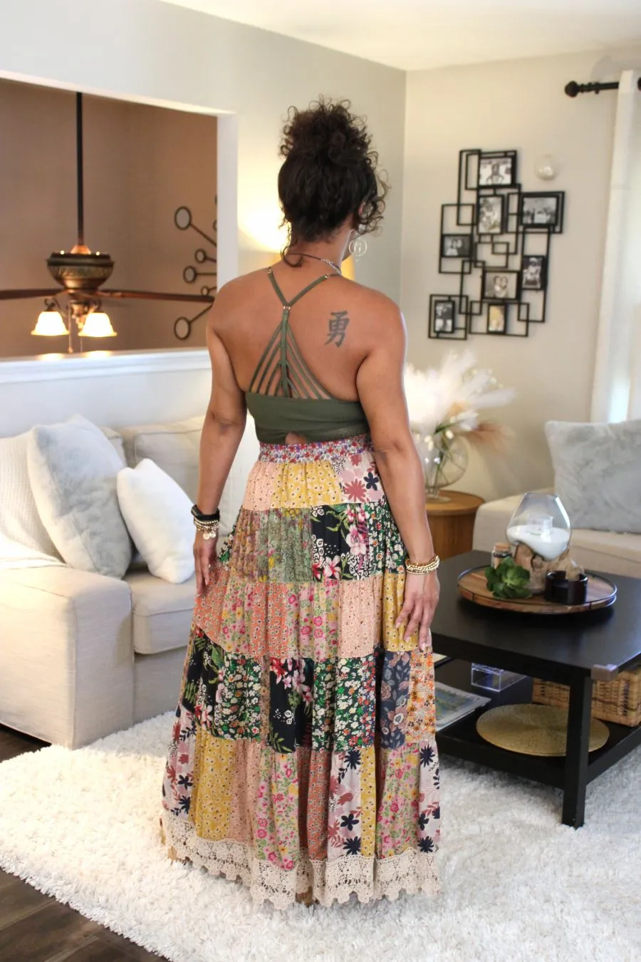 Patchwork My Heart Maxi Skirt