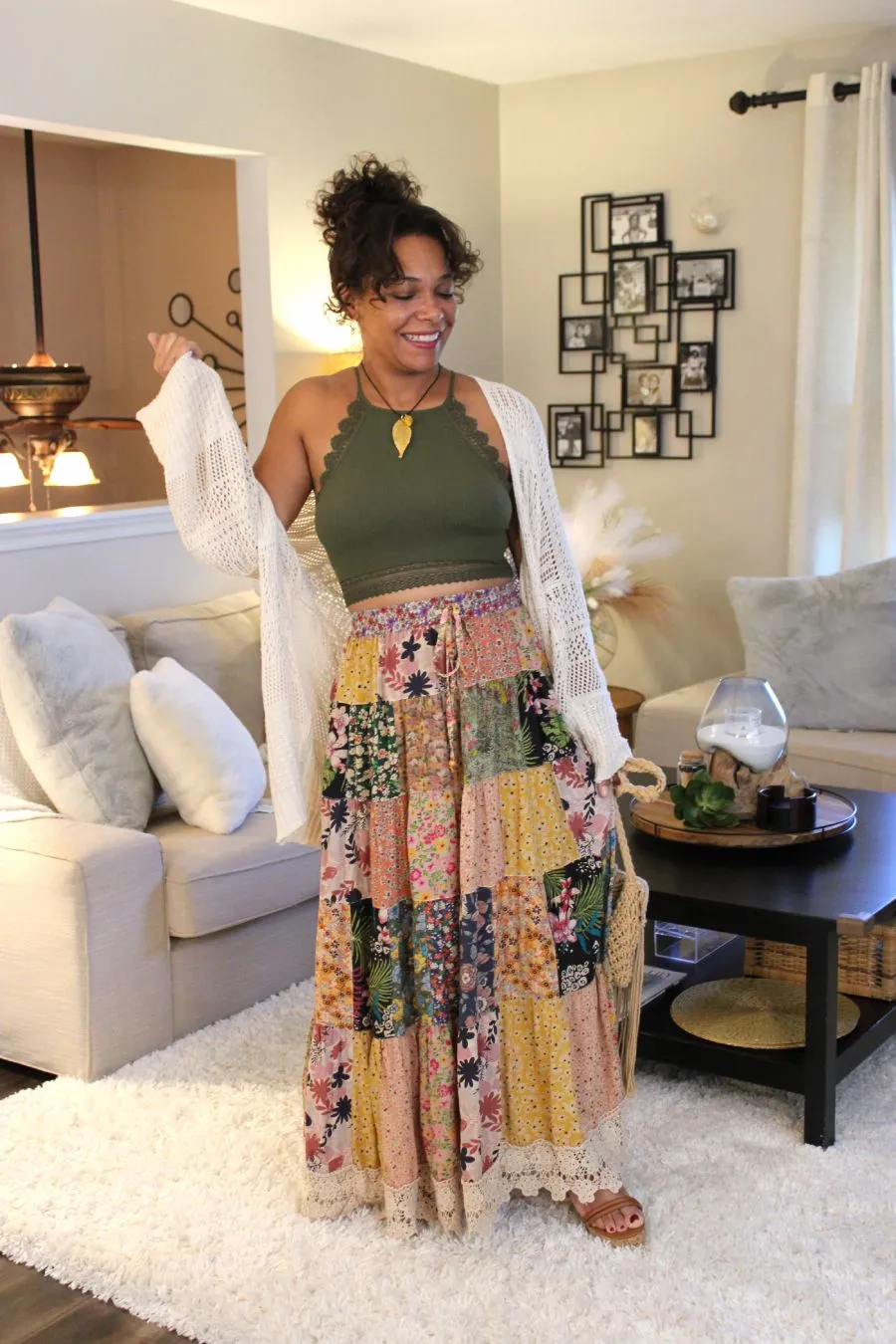 Patchwork My Heart Maxi Skirt