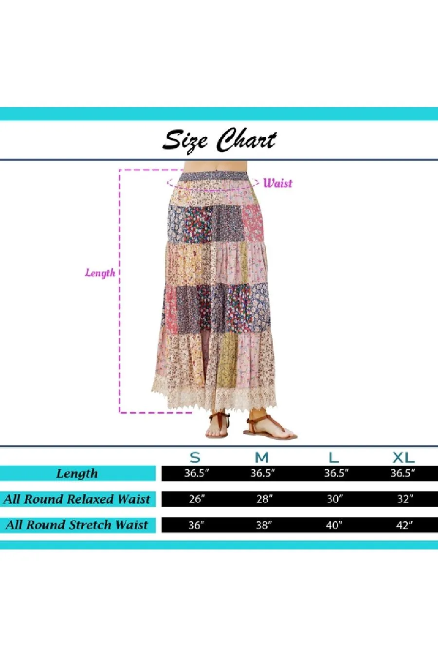Patchwork My Heart Maxi Skirt
