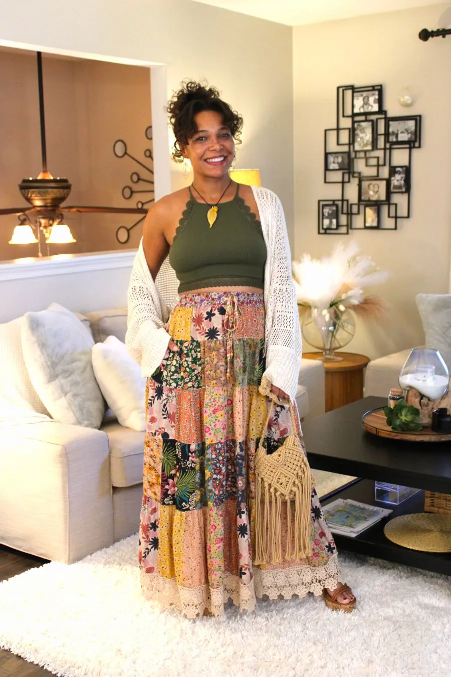 Patchwork My Heart Maxi Skirt