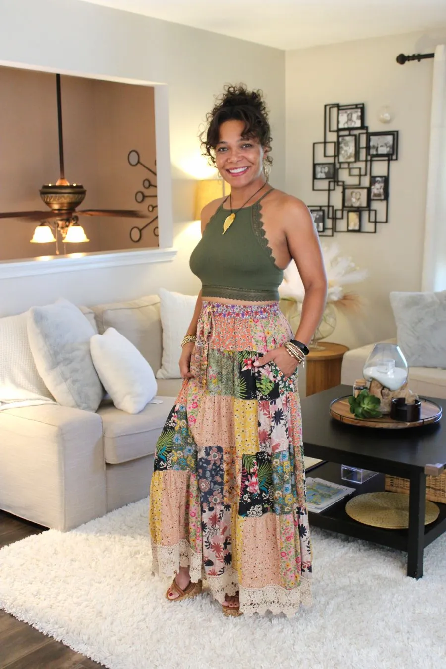 Patchwork My Heart Maxi Skirt