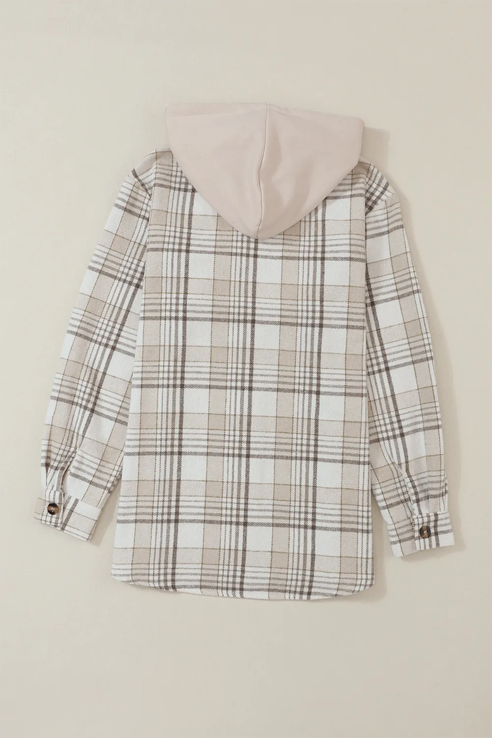 Plaid Hood Buttoned Shacket
