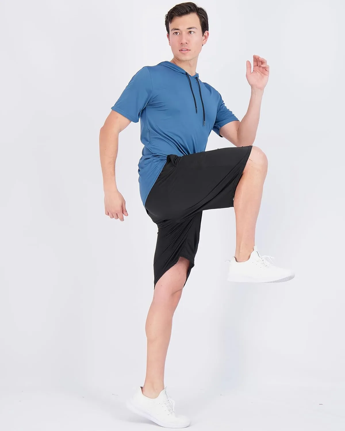Real Essentials 3 Pack: Men's Dry Fit Short Sleeve Active Athletic Hoodie Pullover Sweatshirt (Available in Big & Tall)