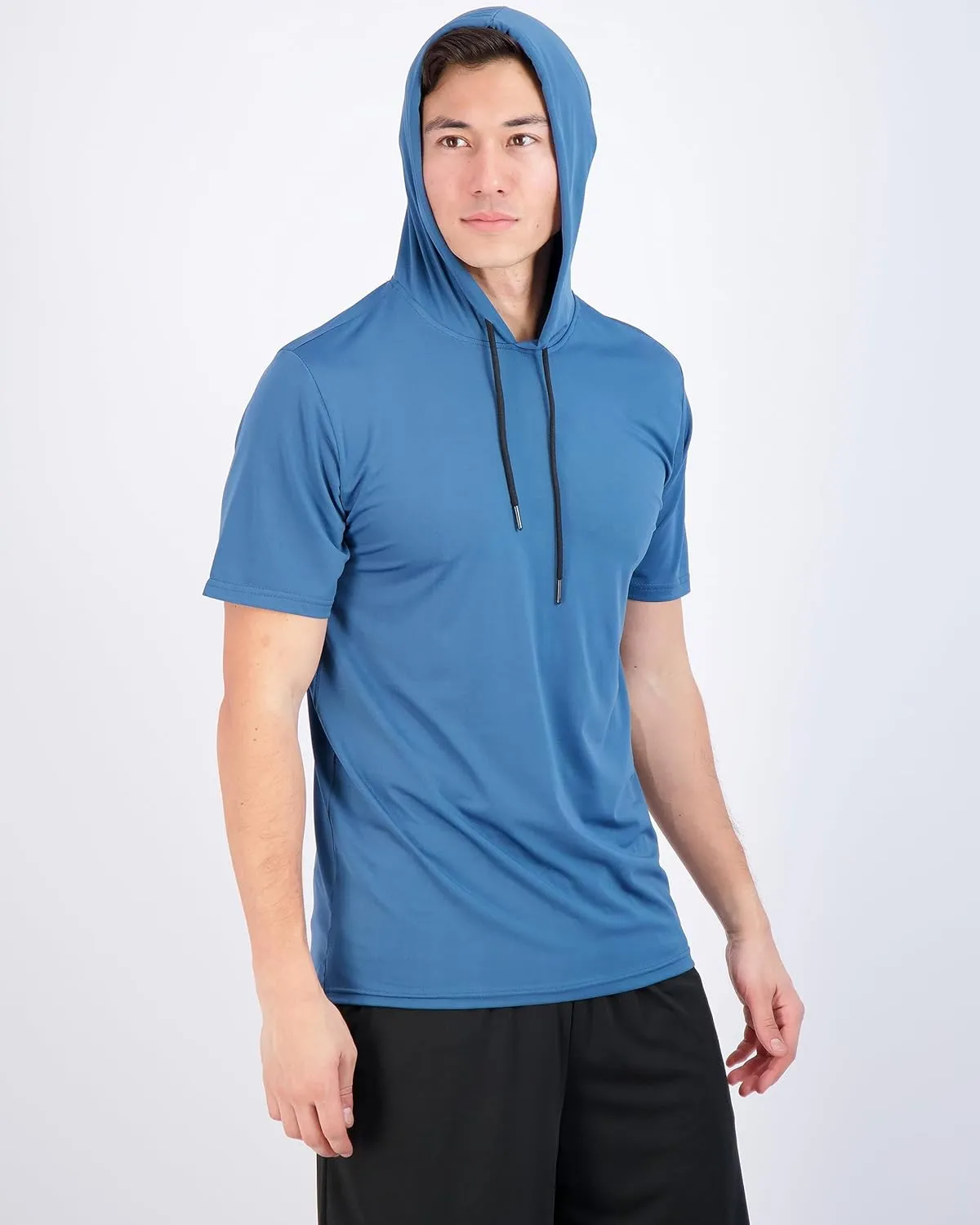 Real Essentials 3 Pack: Men's Dry Fit Short Sleeve Active Athletic Hoodie Pullover Sweatshirt (Available in Big & Tall)