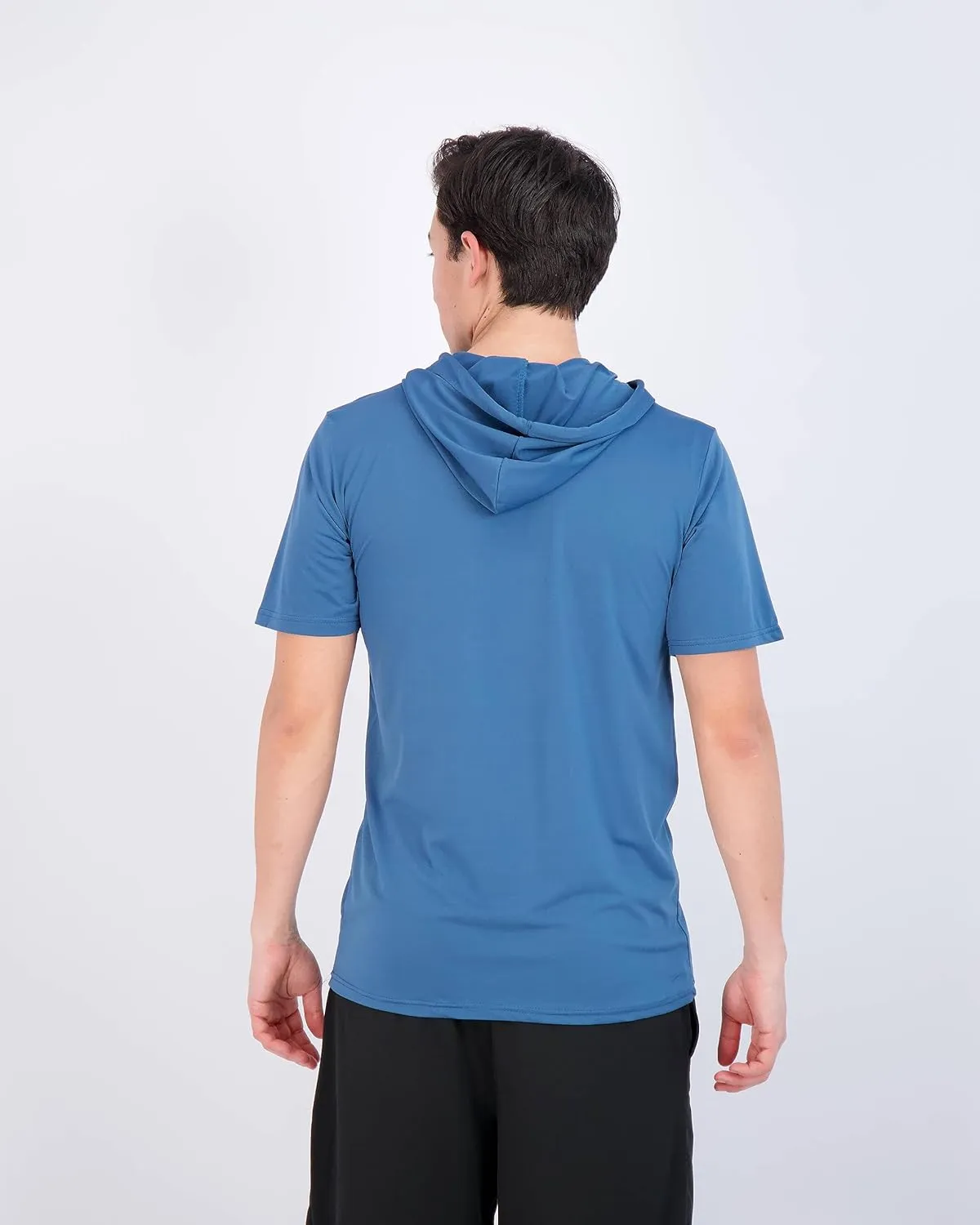 Real Essentials 3 Pack: Men's Dry Fit Short Sleeve Active Athletic Hoodie Pullover Sweatshirt (Available in Big & Tall)