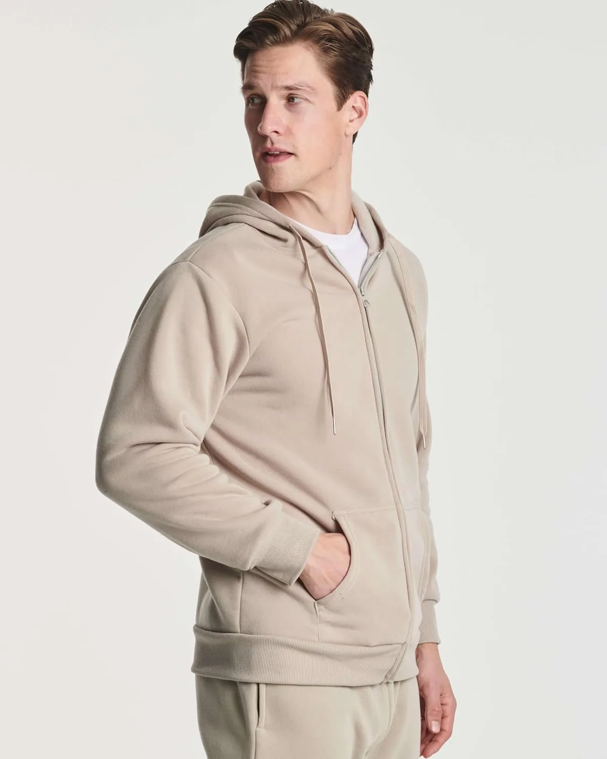 Real Essentials 3 Pack: Mens Fleece Long Sleeve Full Zip Hoodie - Athletic Sweatshirt Jacket (Available in Big & Tall)