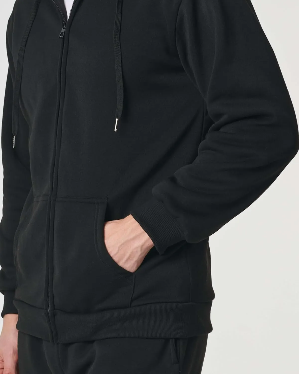 Real Essentials 3 Pack: Mens Fleece Long Sleeve Full Zip Hoodie - Athletic Sweatshirt Jacket (Available in Big & Tall)