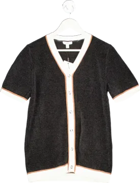 Reiss Black Striker-SS Baseball Press Shirt UK S