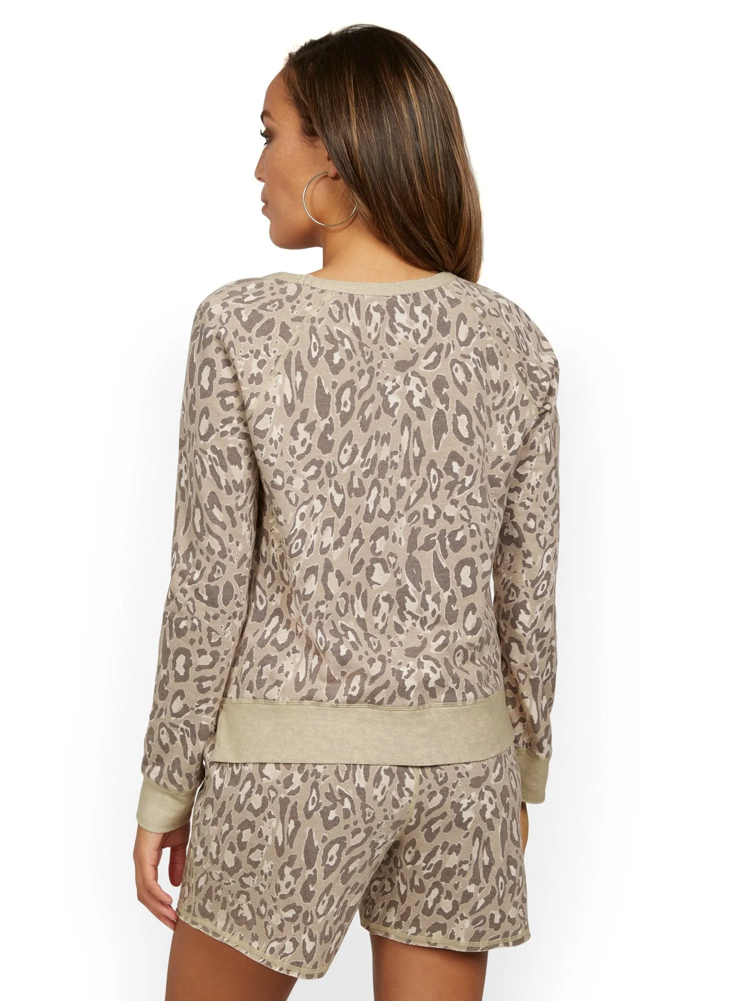 Reversible Leopard-Print Lounge Top