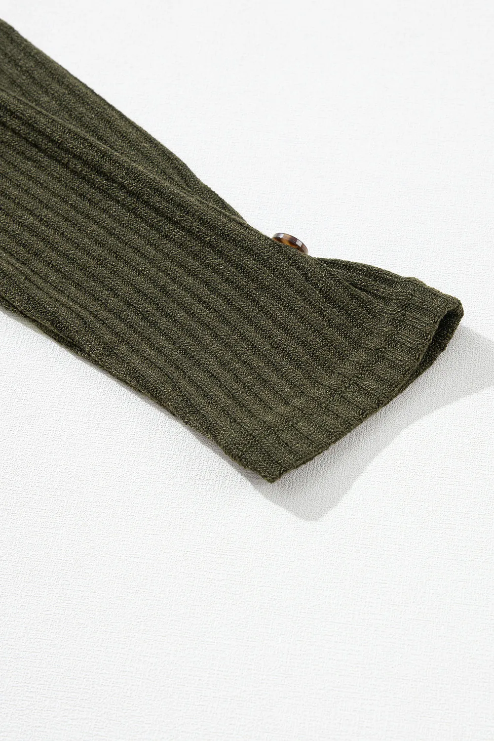 Ribbed Textured Henley Top (Jungle Green)