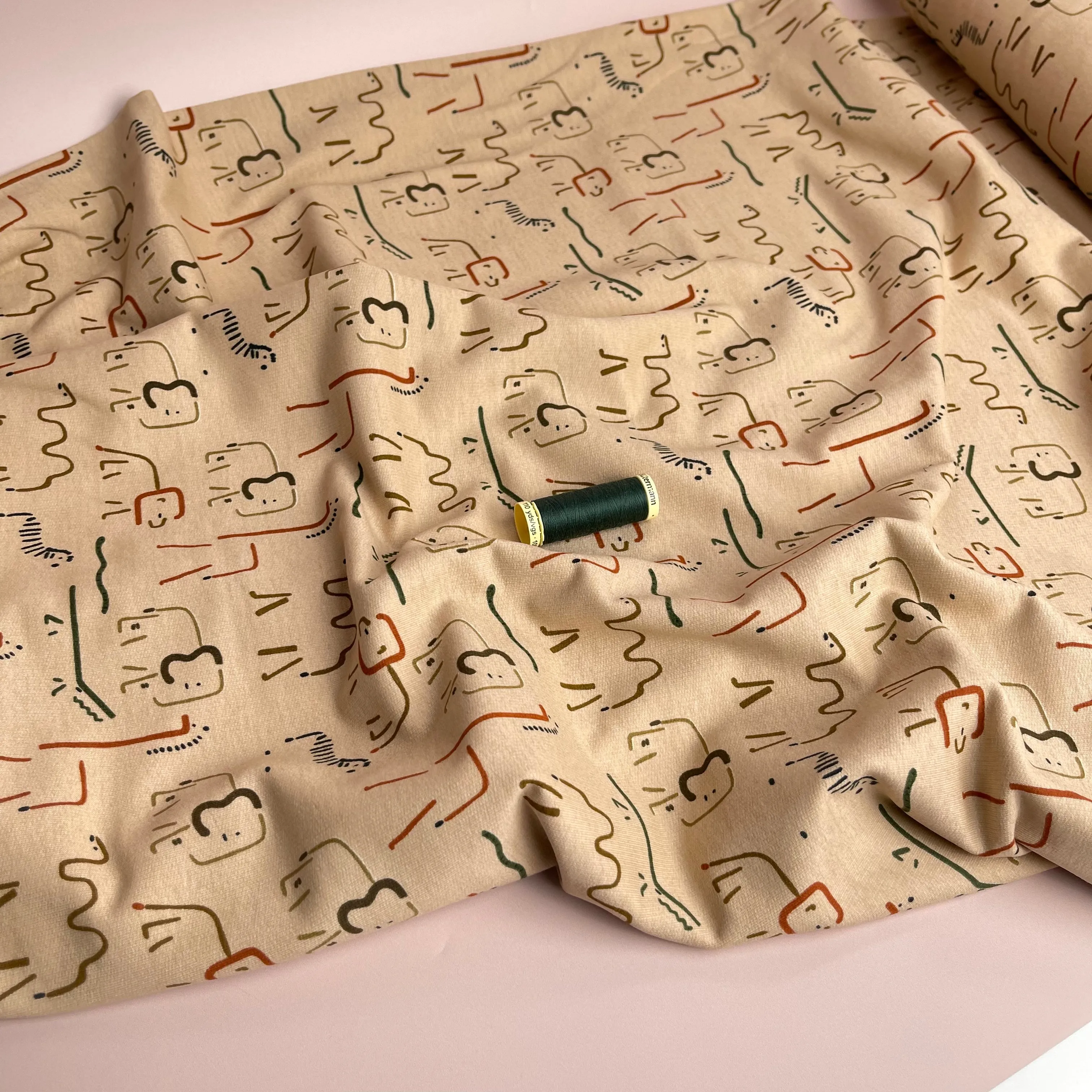 Safari Peach Soft Cotton French Terry in Beige