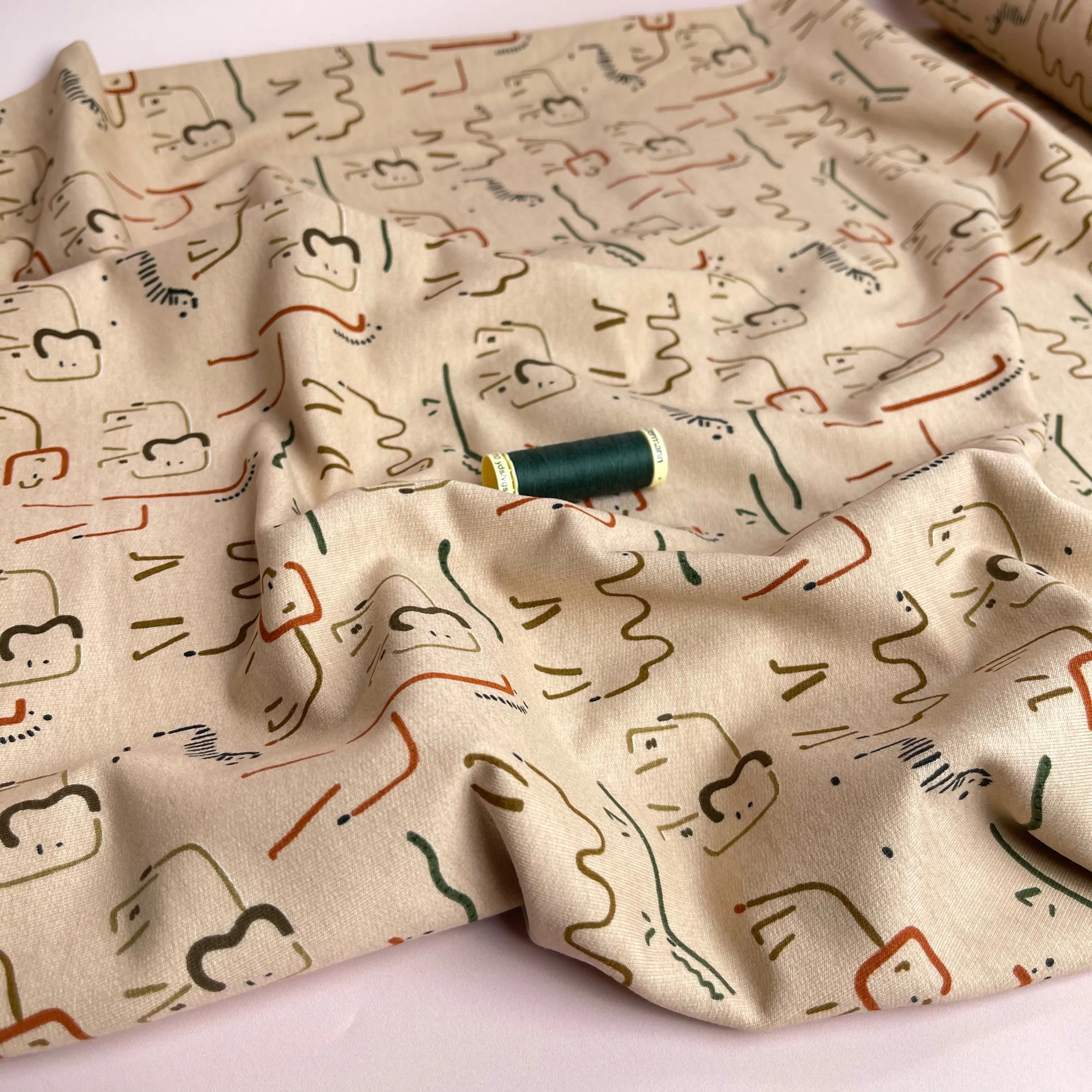 Safari Peach Soft Cotton French Terry in Beige