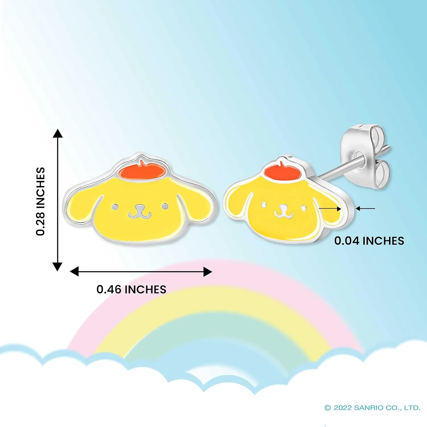 Sanrio Women's Hello Kitty and Friends Stud Earring Collection, Silver-Plated and Gold Flash-Plated Jewelry, Officially Licensed