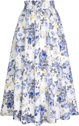 Scarlet Darkness Renaissance Maxi Skirts for Women Summer Floral Long Skirt with Pockets