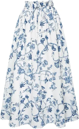 Scarlet Darkness Renaissance Maxi Skirts for Women Summer Floral Long Skirt with Pockets