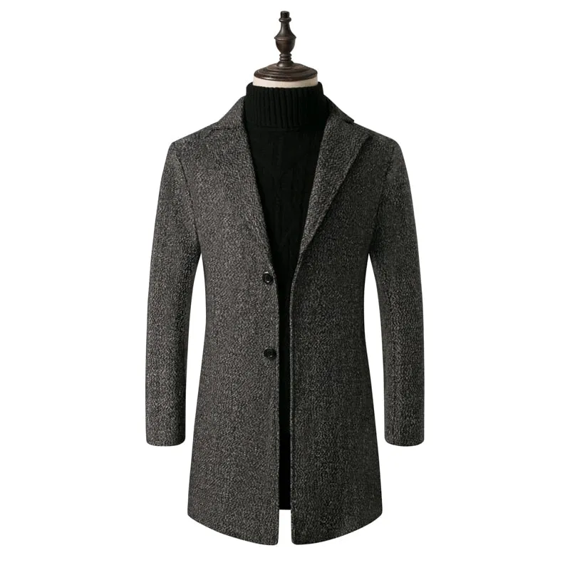 Slim Fit Long Winter Trench  Coats for Men