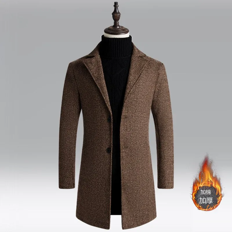 Slim Fit Long Winter Trench  Coats for Men