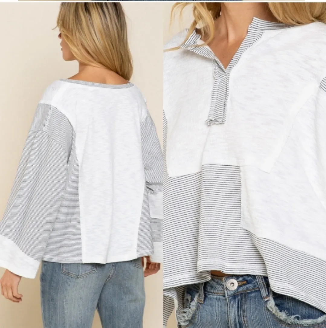 Spliced Henley Top