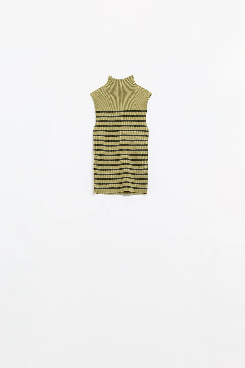 Striped Turtle sweater In Olive Green