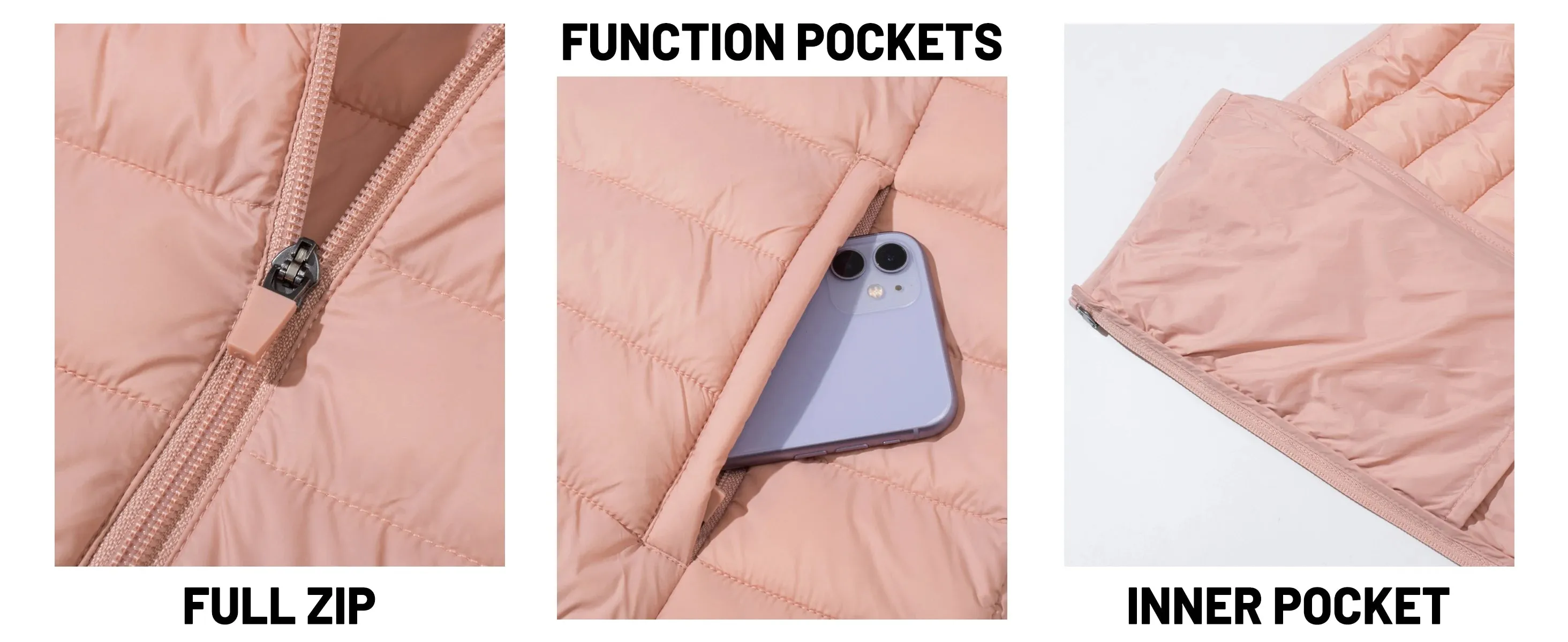 TACVASEN Full Zip Up Hooded Puffer Jacket Womens Winter Quilted Warm Down Coats Casual Windbreaker Padded Outwear Outdoor Cloth