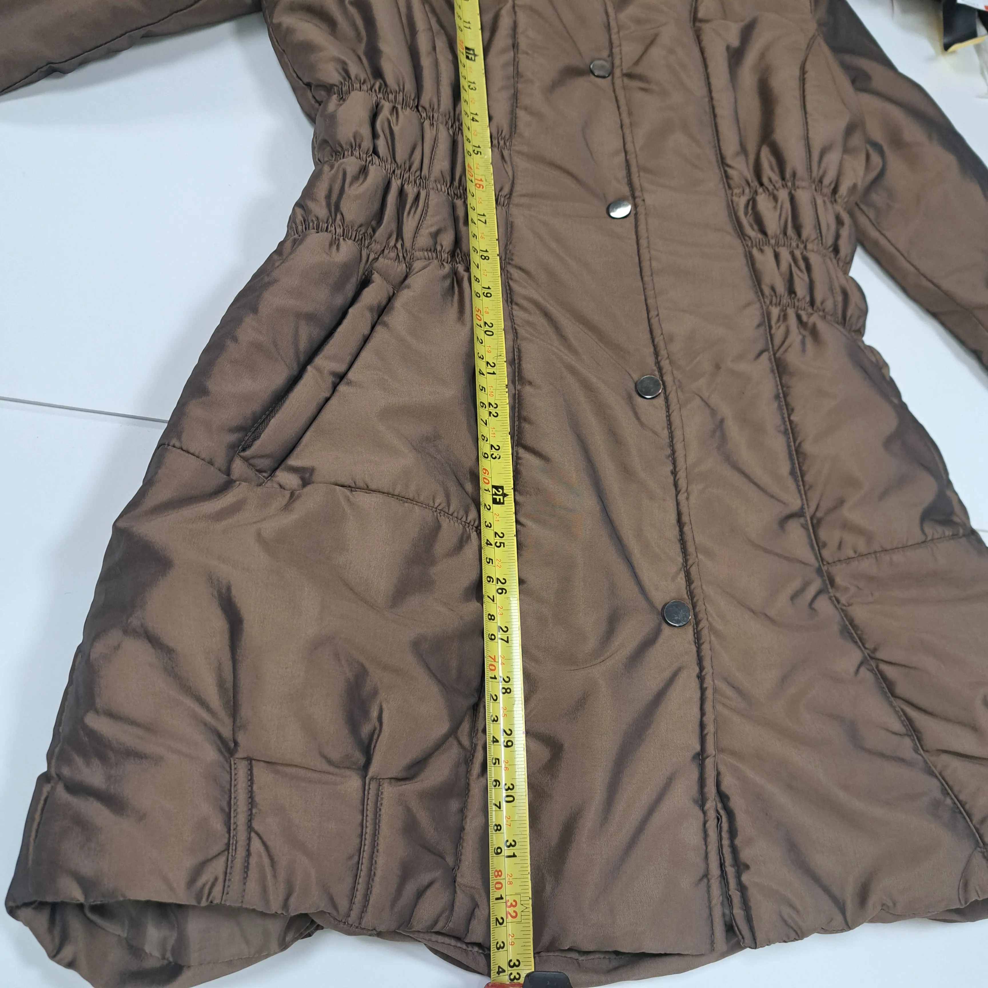 TAGG Quilted Jacket  Concealed Hood Ladies Bronze Size 12