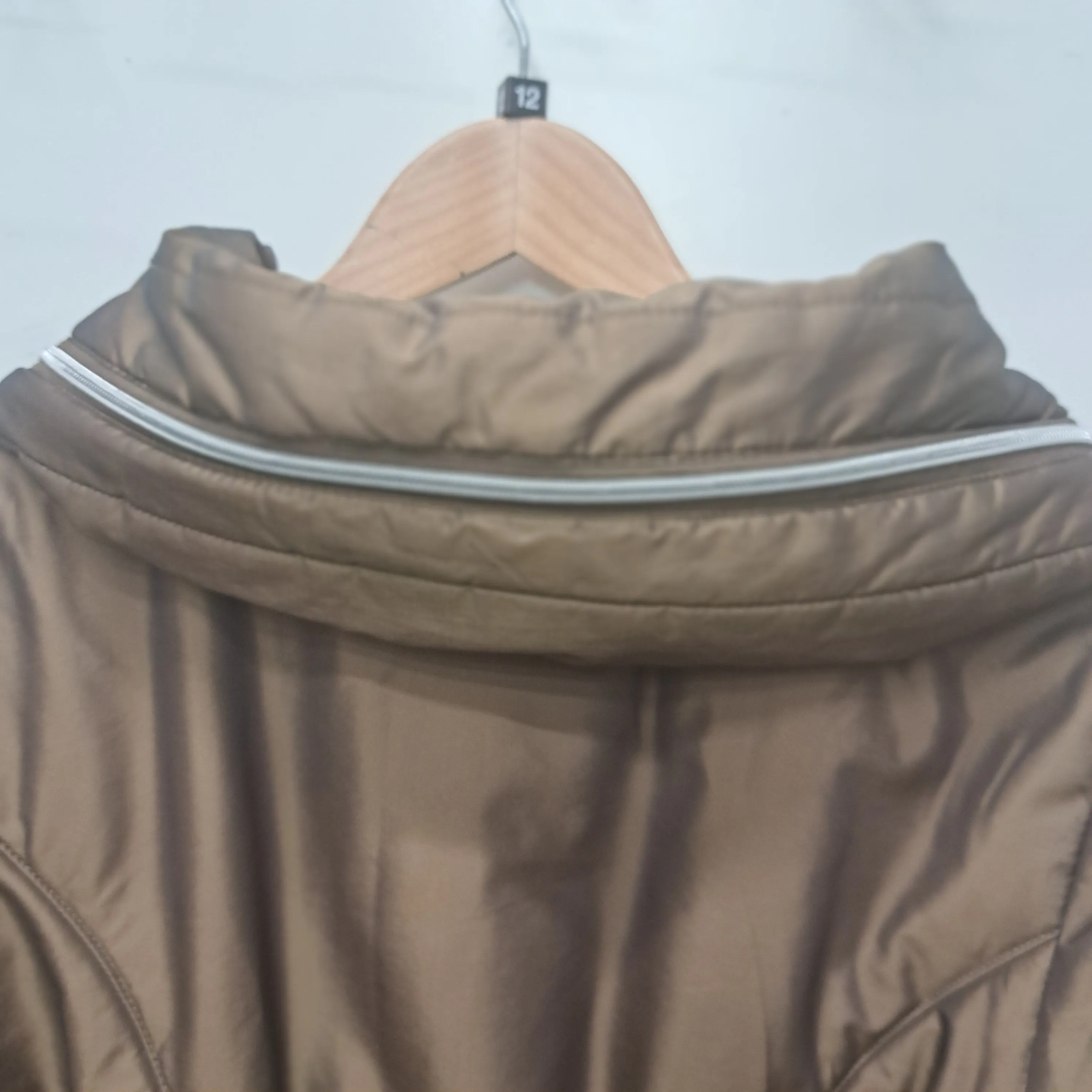 TAGG Quilted Jacket  Concealed Hood Ladies Bronze Size 12