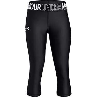 Under Armour Black/White Armour HeatGear Capri