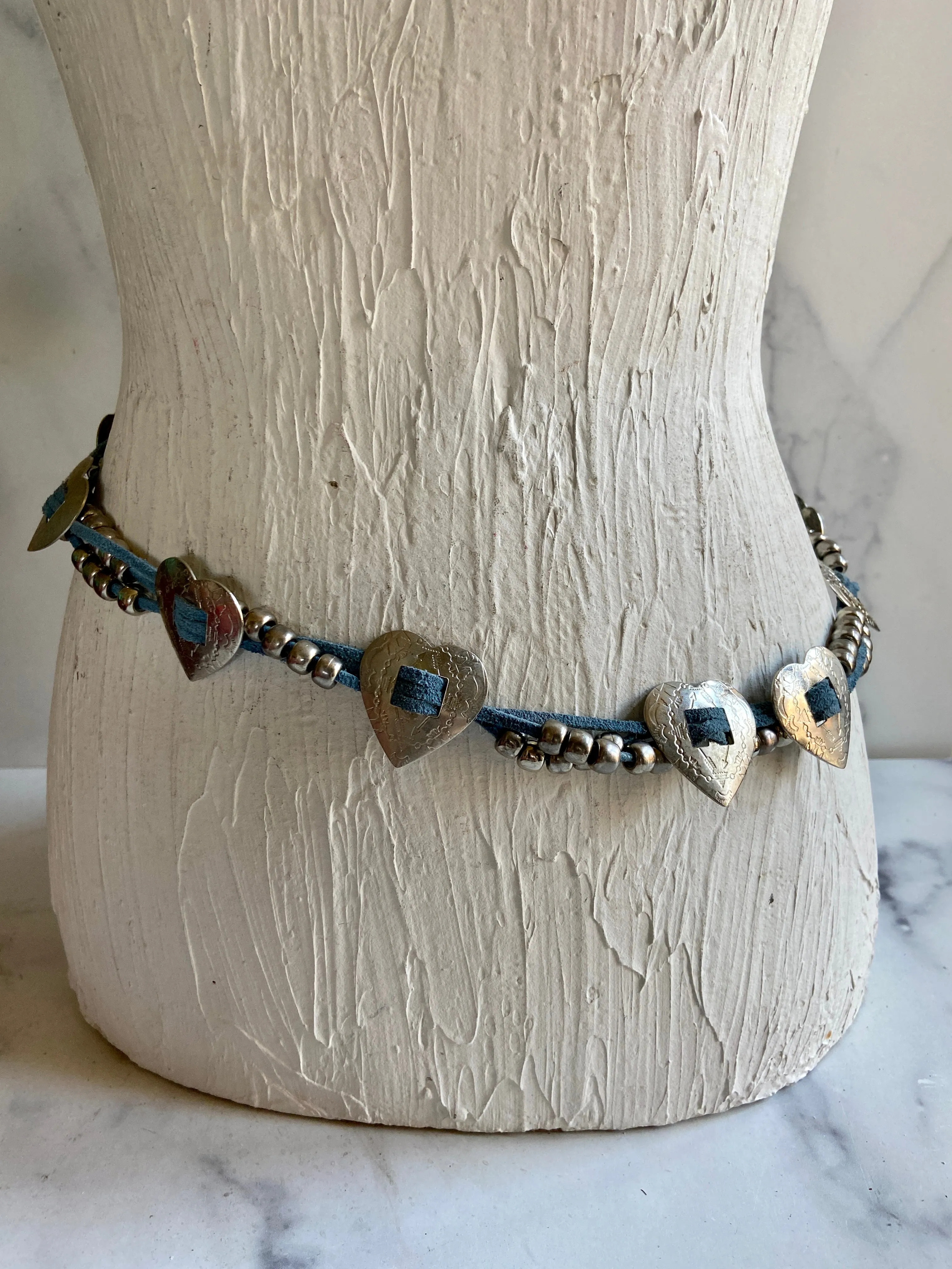 Western style heart belt