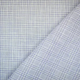 White-Purple Spence Bryson Plaid Irish Linen Woven Fabric