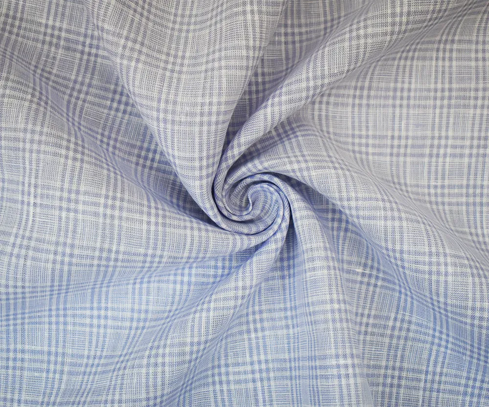 White-Purple Spence Bryson Plaid Irish Linen Woven Fabric