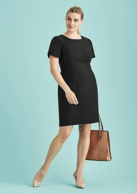 Womens Cool Stretch Short Sleeve Shift Dress 30112 8 / Charcoal