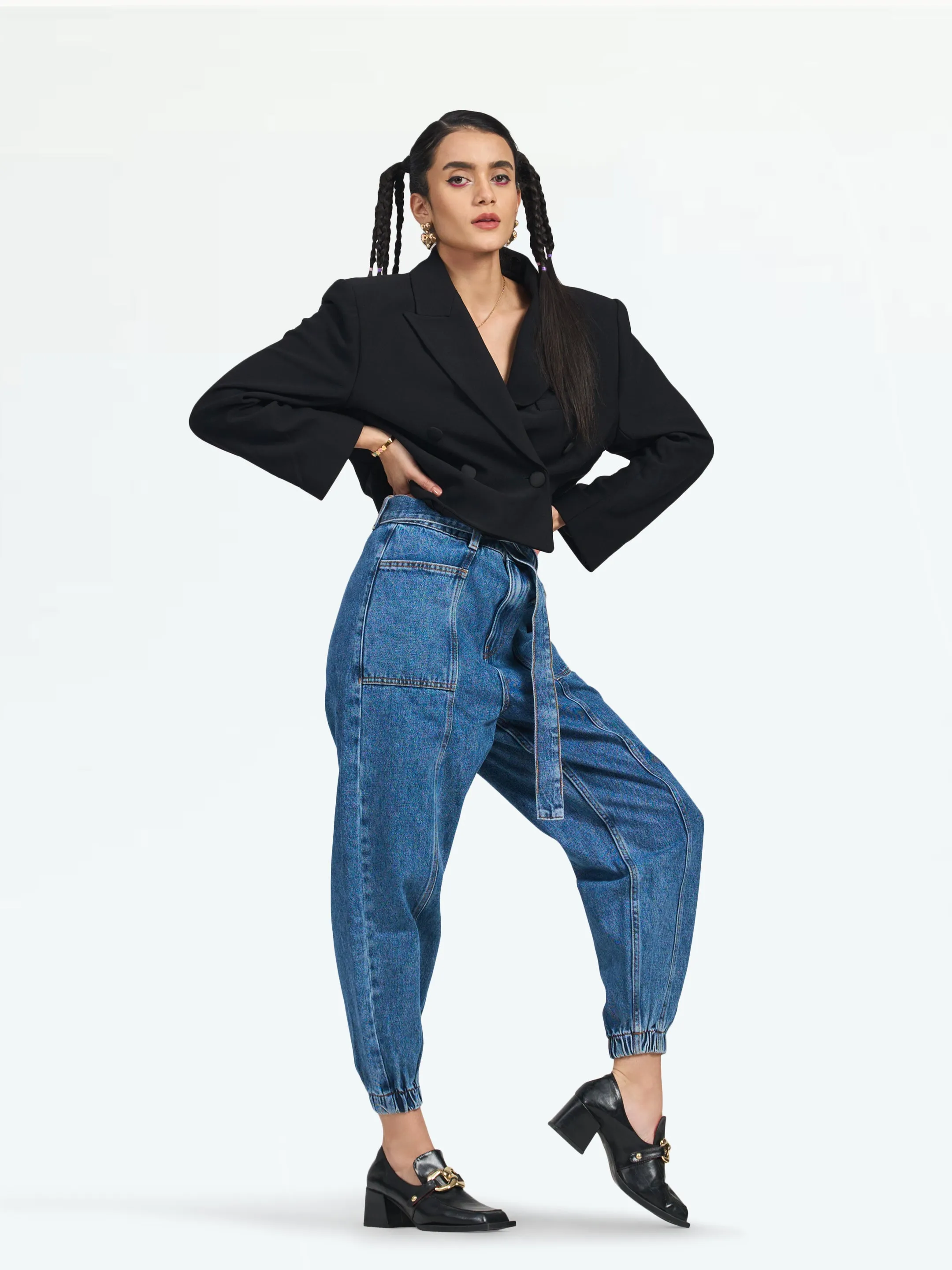 Women's Dark Blue Zurich Belted Cotton Jogger