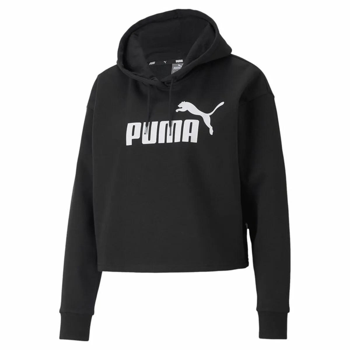 Women’S Hoodie Puma Essentials Cropped Logo Black